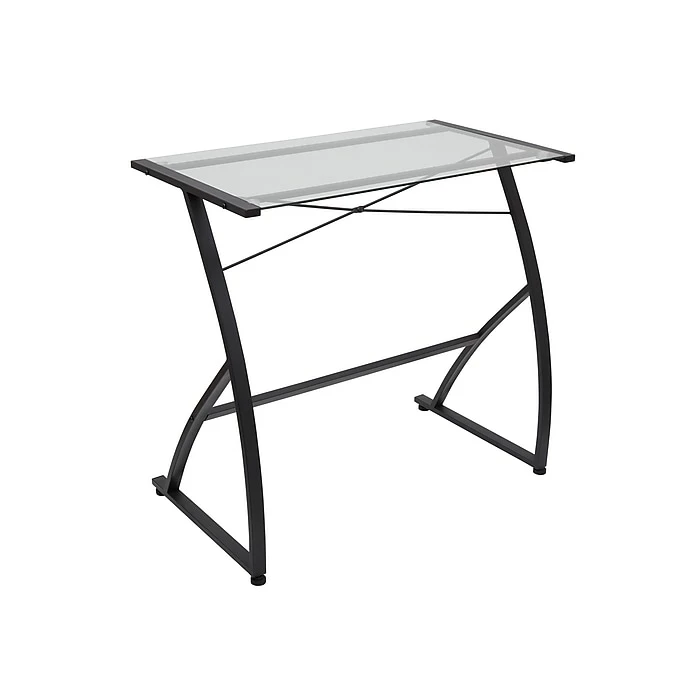 Staples 31.5"W Glass Computer Desk, Black (44851) - Image 2