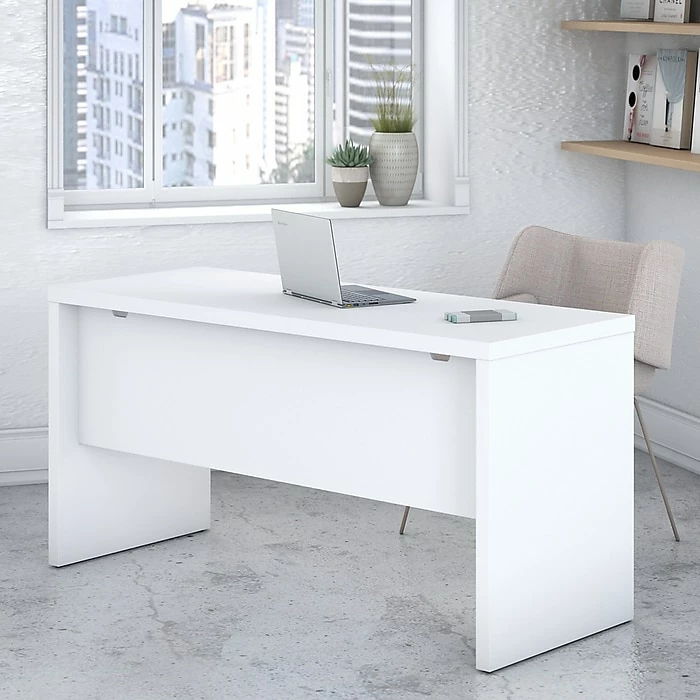 Office By Kathy Ireland® Echo 60W Credenza Desk, Pure White/Pure White (KI60106-03) - Image 2