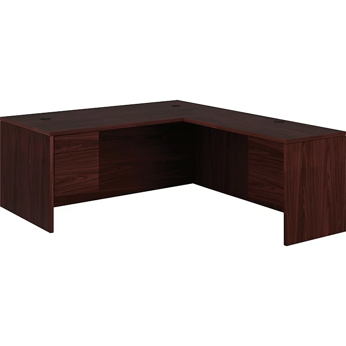 HON 10500 Series Right L-Shaped Office Desk, 72"W, Mahogany