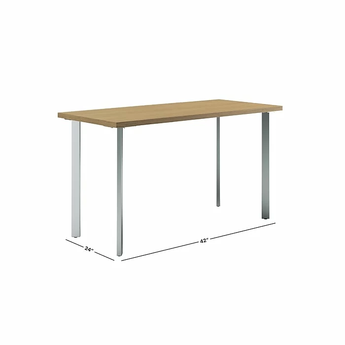 HON Coze 42"W Desk, Natural Recon And Silver (HONRPL2442N1P6) - Image 2