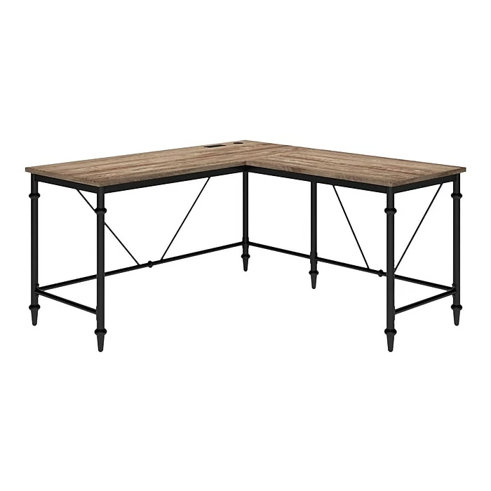 Thomasville Furniture Breslyn 60" L-Shaped Desk, Crosscut Hickory (SPLS-BRLD-TV)