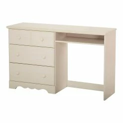 South Shore Summer Breeze Desk With 3 Drawers, White Wash (3210070)