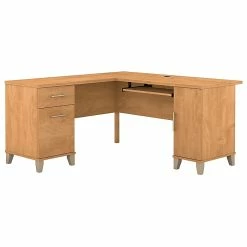 Bush Furniture Somerset 60W L Shaped Desk, Maple Cross (WC81430K)