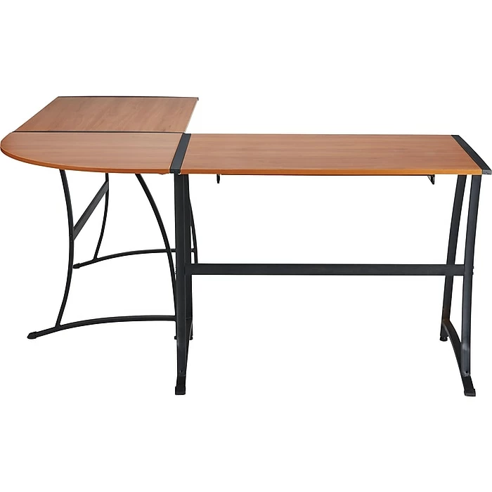 Staples Gillespie 62" L-Shaped Desk, Sonona Cherry (28189R-CC) - Image 2