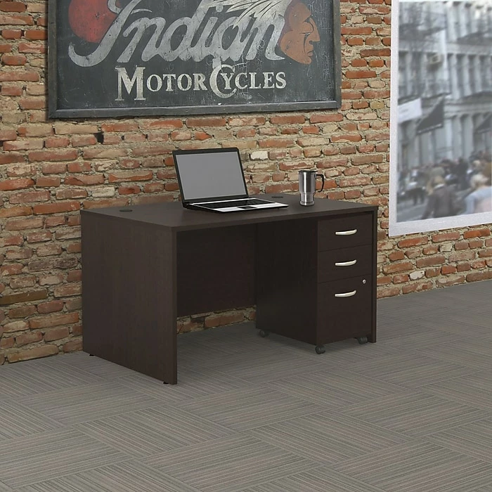 Bush Business Furniture Westfield 48W Desk With Pre-Assembled 3Dwr Mobile Pedestal, Mocha Cherry - Image 2