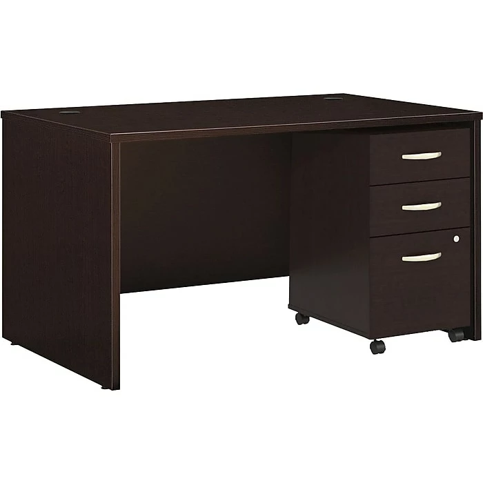 Bush Business Furniture Westfield 48W Desk With Pre-Assembled 3Dwr Mobile Pedestal, Mocha Cherry - Image 3