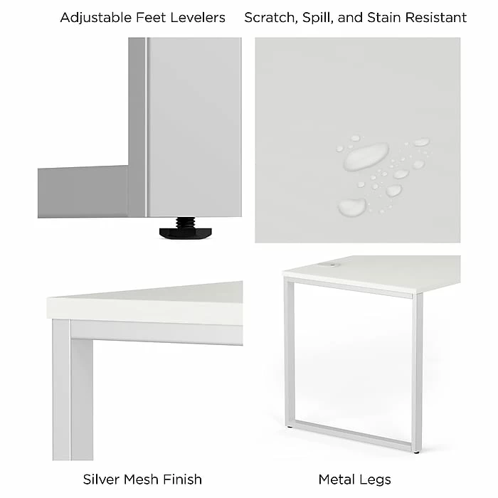 Union & Scale™ Workplace2.0™ 72" Writing Desk, Silver Mesh (UN57478) - Image 3